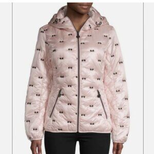 Karl Lagerfeld Puffer Jacket Rare Edition Quilted Sunglasses Logo Pink- XL NWT